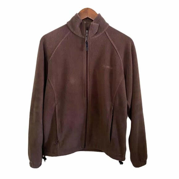 Columbia Women's Brown Full Zip Fleece Zipper Pockets Jacket Sweater Size Medium - Picture 1 of 9